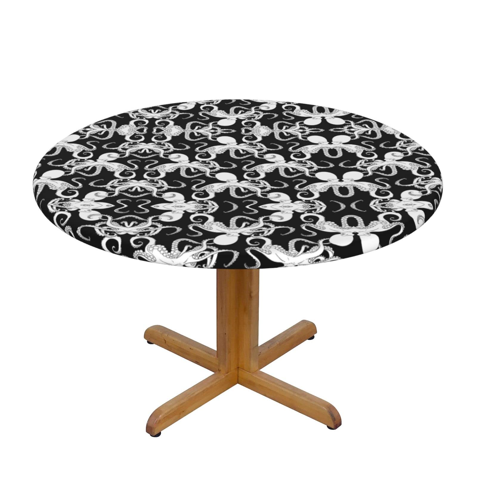 Nappe ronde élastique anti-tache Marine Life 138 cm pour protéger votre table de cuisine