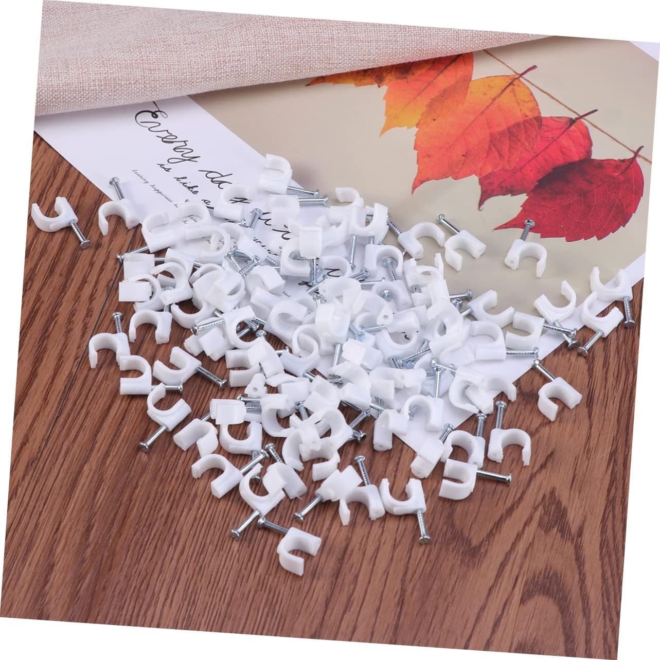 400 Pcs Reusable Wire Clamps Cord Ties for Electrical Cords Ties for Cords Round Cable Clips Coaxial Nail Clamps Material