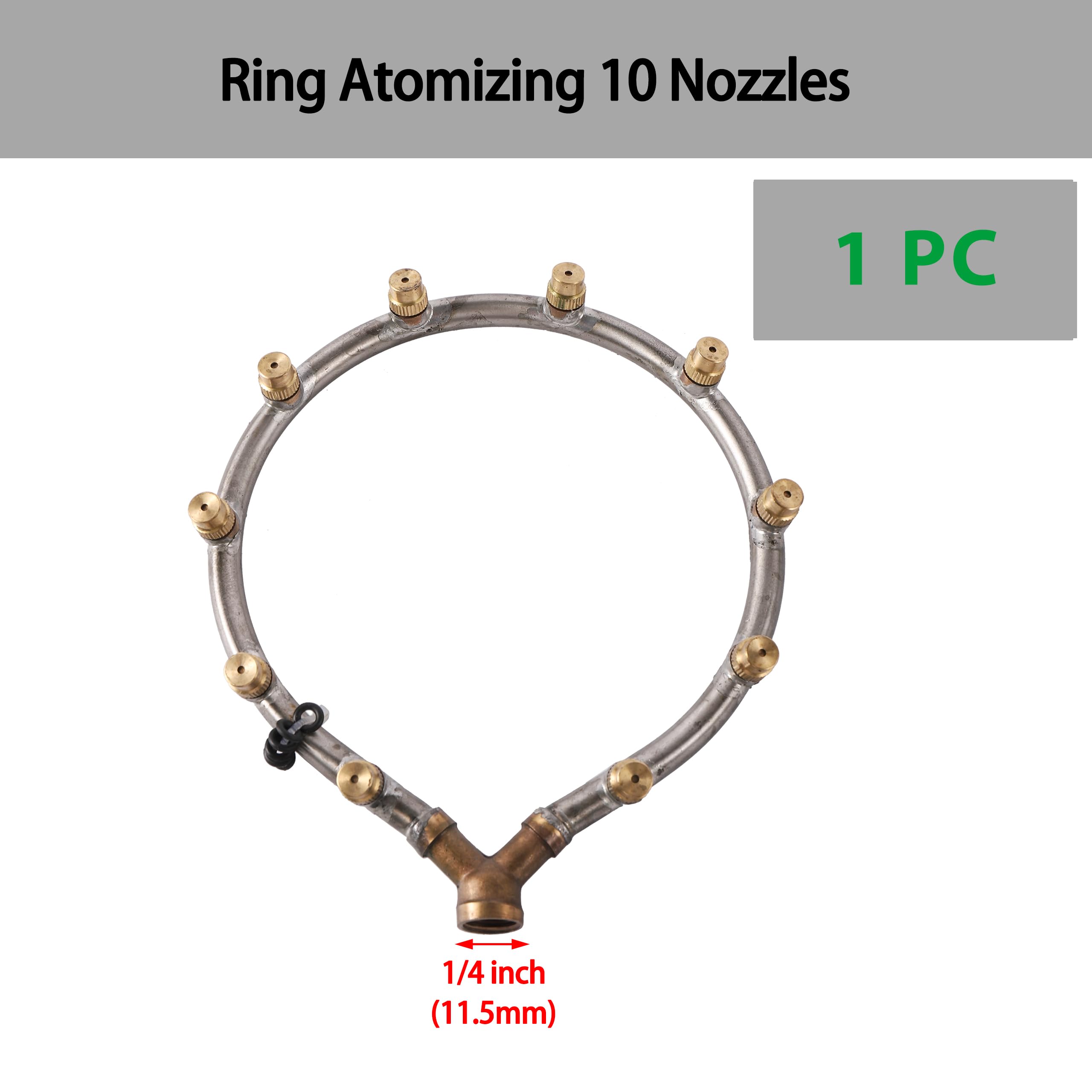 Connecteur d'arrosage Femelle 1/4" et mâle 1/2" réglable M14 x 1,5 mm, buse d'atomisation annulaire, pulvérisateur d'irrigation de Jardin, arroseur Refroidissement(10 Nozzle)
