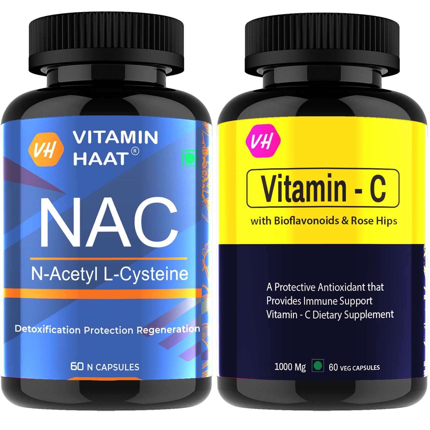 NAC N-Acetyl L-Cysteine with Vitamin C Bioflavonoids and Rose Hips, Detoxification Protection Regeneration, Immune Support Antioxidant, 60 Capsules Each by VitaminHaat-picture-10