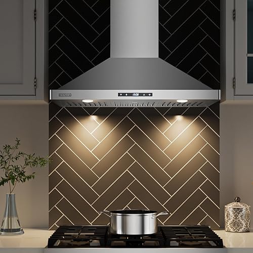 Miniatura 2 de Empava Campana extractora de pared con conductos o sin conductos de 36 pulgadas, ventilación de estufa de escape de cocina con motor de aluminio