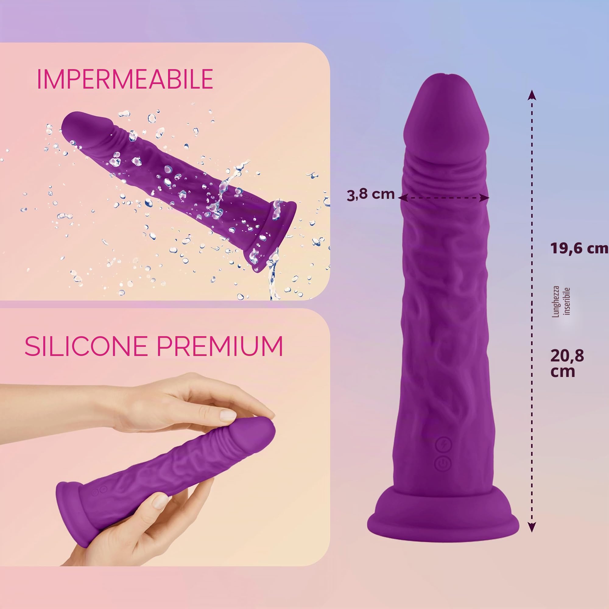 Femmefunn Wireless Turbo Shaft Vibratori Purple 21,5 cm