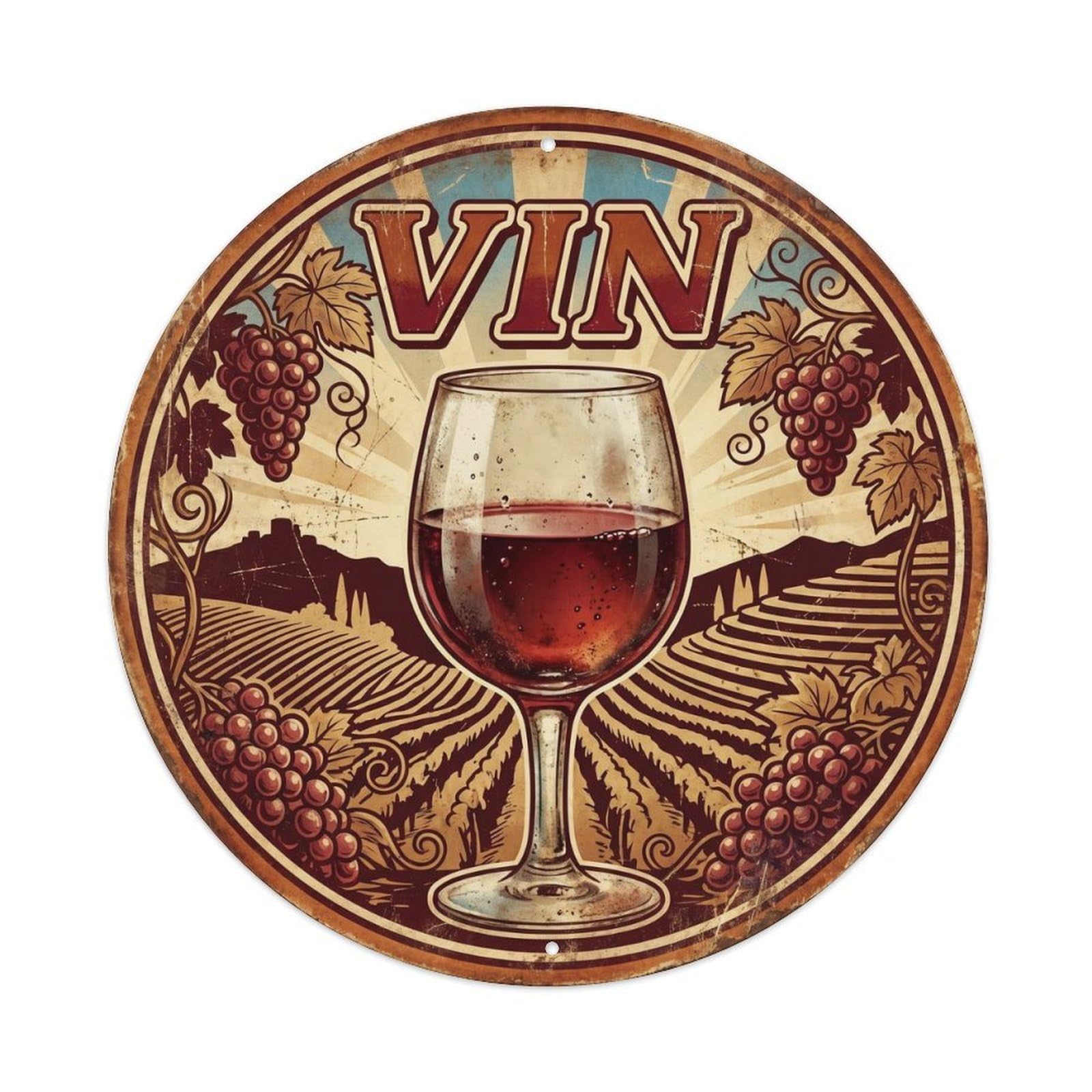 Wine Grape Harvest Vineyard Culture Heritage Diner Metal Tin Sign
