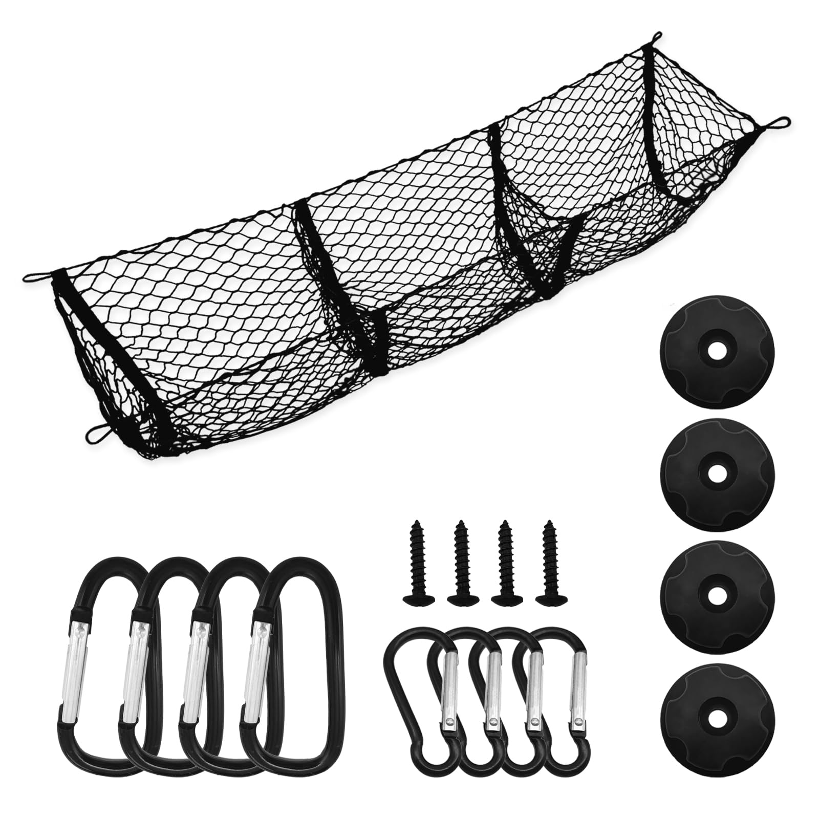 Filet de rangement à 3 poches compatible avec Ford, Dodge, GMC, Chevy Silverado, Toyota, Nissan, Honda, Lincoln et camionnette 134,6 x 30,5 x 25,4 cm