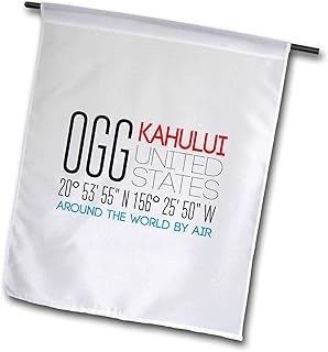 18 x 27 inch Garden Flag - Awesome text OGG, Kahului, United States, location coordinates Alexis Design - Around The World By Air