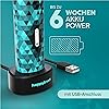 happybrush [Testsieger*] Elektrische Zahnbürste ECO VIBE 3 Schwarz/Mint - Schallzahnbürste mit 6 Wochen Power-Akku inkl. 3 Aufsteckbürsten Aktivkohle Zahnpasta von Zahnexperten empfohlen