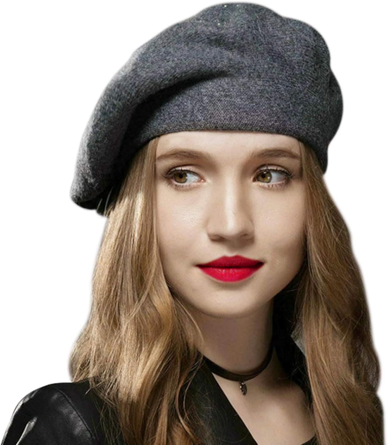 Sumolux Women Beret Hat French Wool Beret Beanie Cap Classic Solid Color Autumn Winter Hats