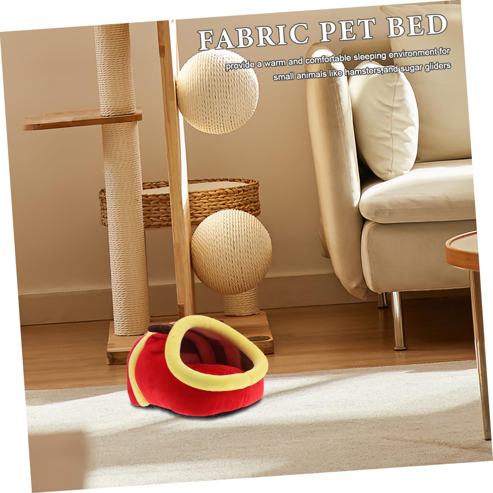 Toyvian pour Hamster et Petits Animaux Lit en Tissu Chaud Maison Confortable pour et Écureuils Nid Lavable et Solide Fournitures pour Animaux de Compagnie