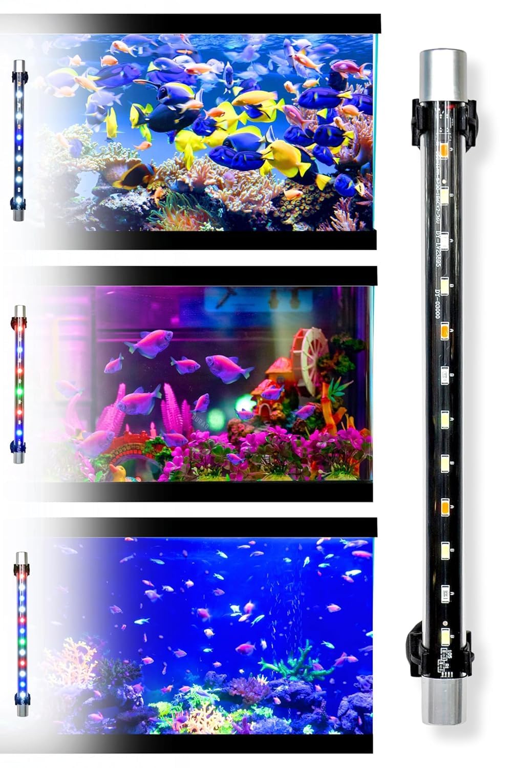 Multi-Colour Aquarium Fish Tank Light - for Making Your Fish Tank Superior, Designed with Light Changing Switch, Light Fully Submersible Decorative Lamp (Can be Used Up to 2.5 FT Tank, Mix Color) (B0CV1WP267) Amazon Price History, Amazon Price Tracker