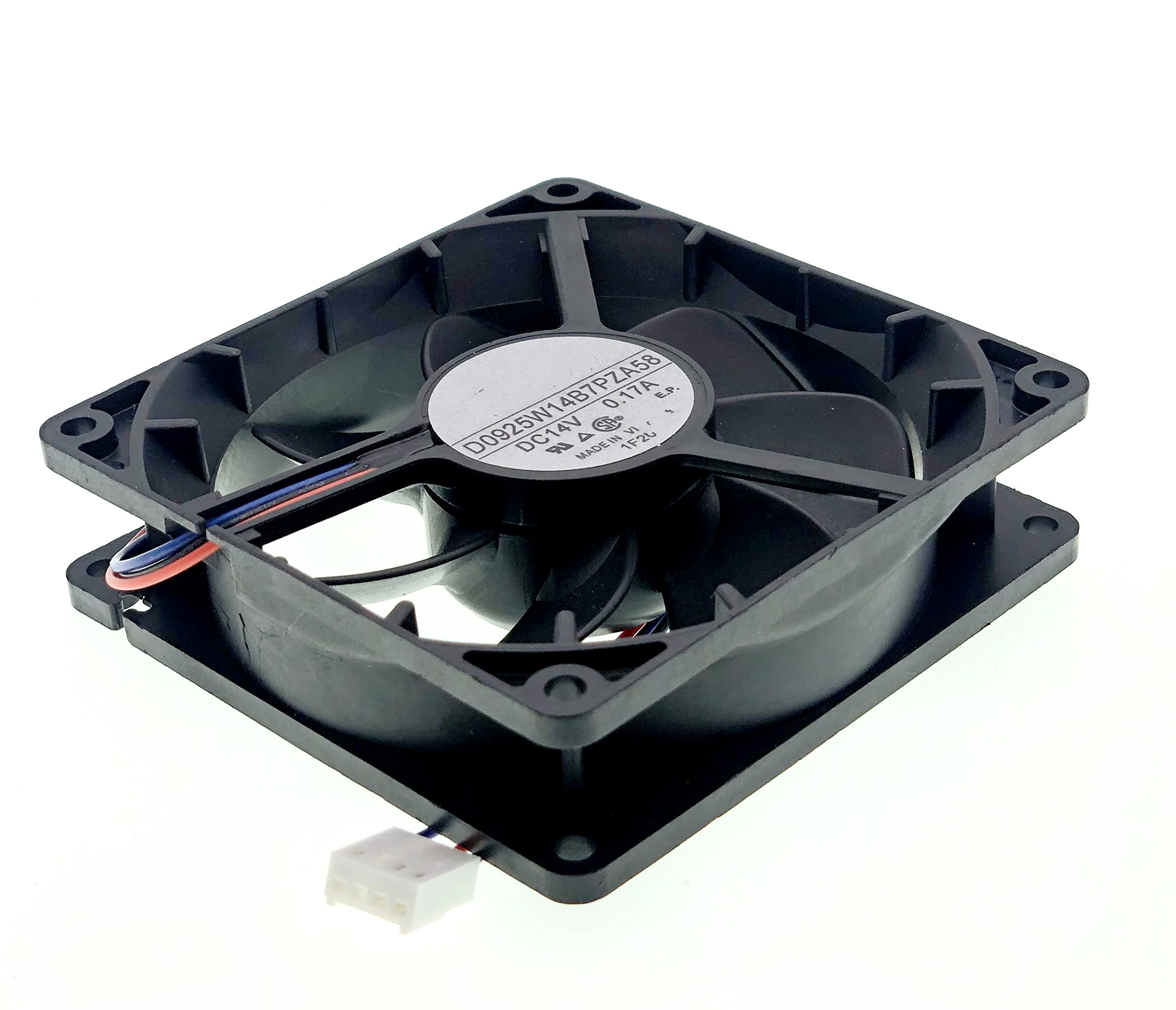 Ventilador de refrigeración para D0925W14B7PZA58 DC14V 0.17A 9225 Ventilador de refrigeración silencioso impermeable 3 cables Tamaño: 92 x 92 x 25 mm