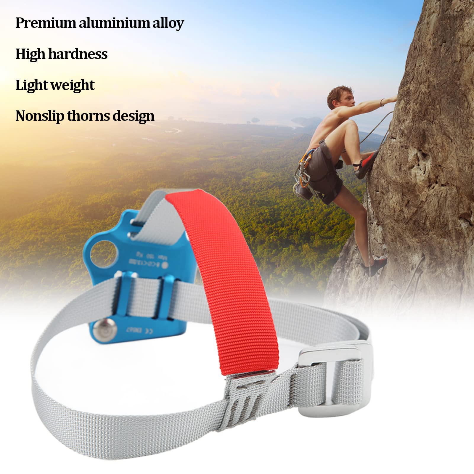 Rock Climbing Mountaineering Equipment Climbing Device, Foot Ascender, Aluminium Alloy High Hardness Light Weight Portable Nonslip Design Adjust Ascender(??)