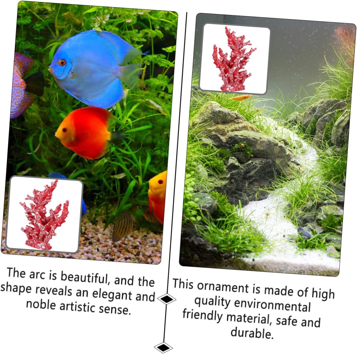 DOITOOL Resin Coral Ornament Mediterranean Style Artificial Coral Decoration for Aquariums Desktop Crafts Decor Material Design