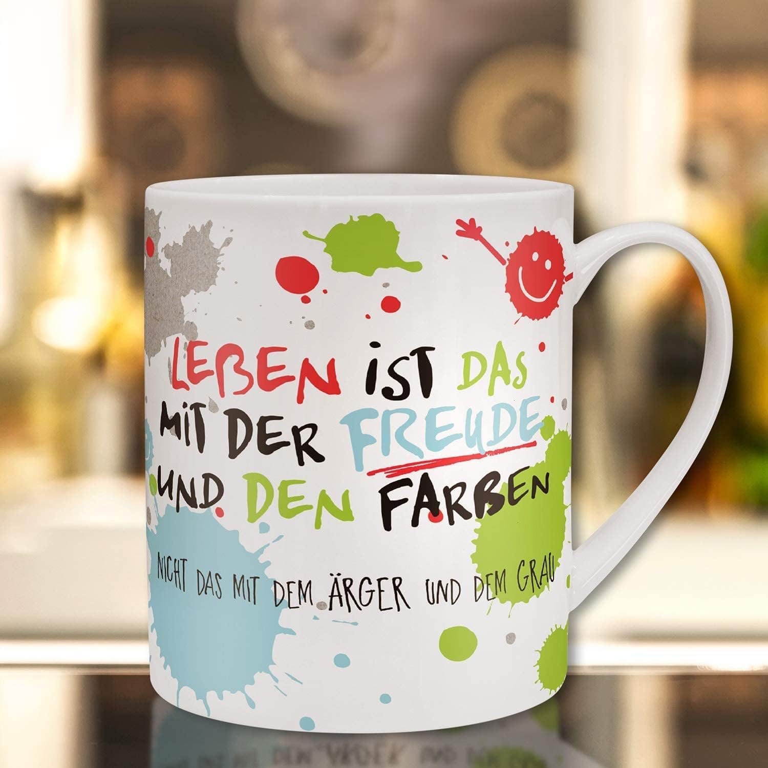 H:)PPY Life Tasse Mit Spruch 'Glitzer Tunken' – Porzellan, 35 Cl, In Geschenkbanderole (74439)