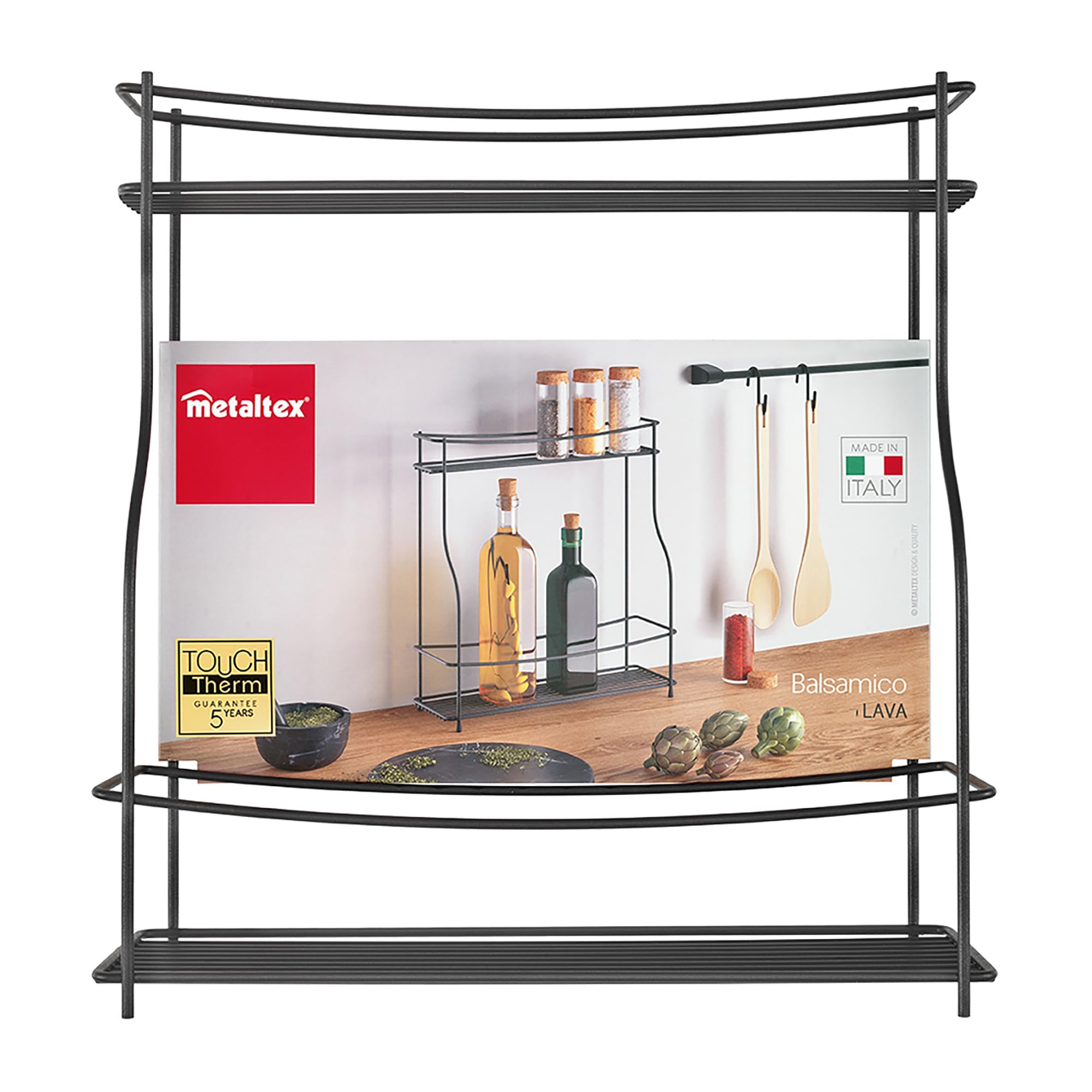 Metaltex Spice Rack, Silver, 35 X 12 X37 Cm