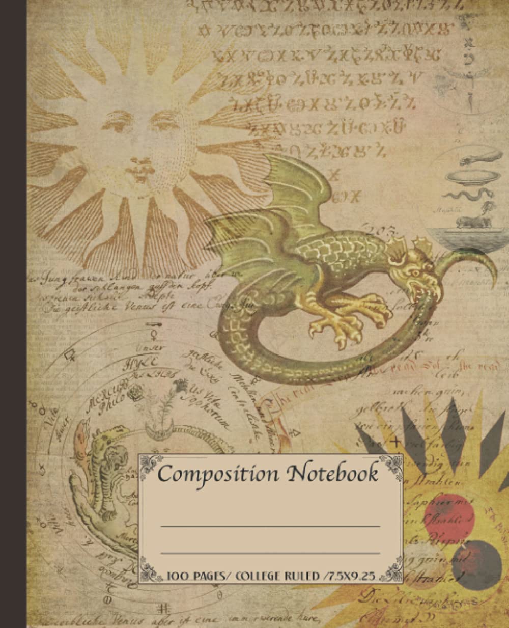 Composition Notebook: Premium alchemy & magic composition notebook. Vintage aesthetic mystical occult serpent themed halloween. (100 page college ruled.)
