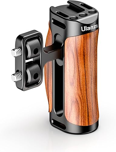 R075 - Mango de madera para la izquierda y derecha, compatible con Sony A6400 A6600 A7III A7IV Nikon Canon Panasonic - Jaula de cámara para
