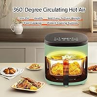 Vista 4 de Vexon Freidora de aire de 4.5 cuartos de galón, cocina compacta de aire caliente de 1200 W con ventana visible, cesta antiadherente, pantalla táctil