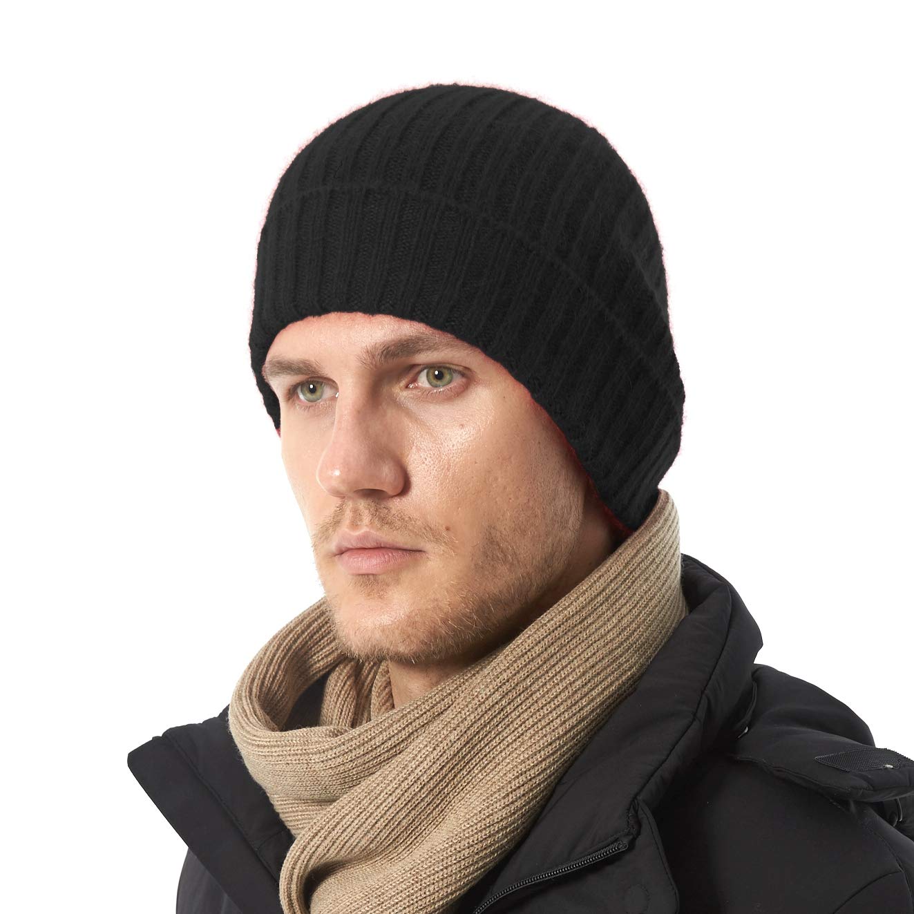 Teeoff Beanie Hat 50% Wool Daily Warm Soft Winter Knit Ski Skull Cap