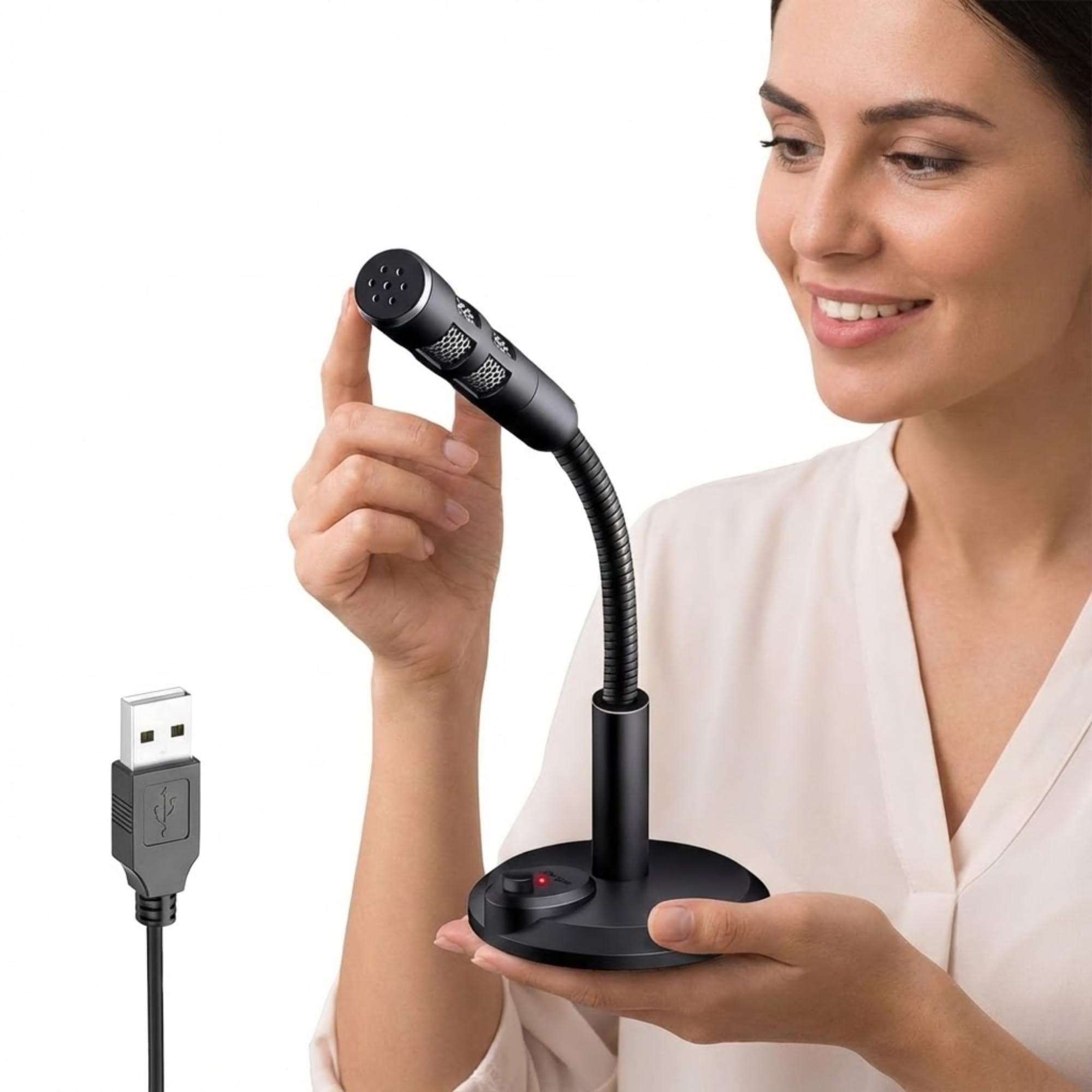 Drumstone (𝐒𝐏𝐄𝐂𝐈𝐀𝐋 𝟏𝟓 𝐘𝐄𝐀𝐑𝐒 𝐖𝐀𝐑𝐑𝐀𝐍𝐓𝐘 USB Wired Desktop Microphone with Gooseneck Stand, On/Off Button, Plug & Play for PC, Laptop, Streaming, Gaming, Online Meetings & Recording-picture-22