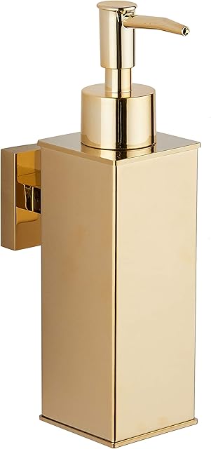 BGL Wall Mounted 304 Stainless Steel Soap Dispenser for Bathroom Home Decor (Gold)