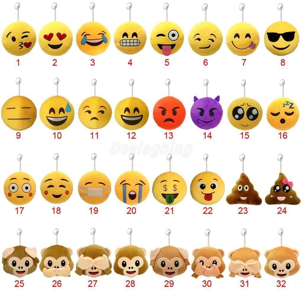 Amazon 6 照れ絵文字スマイリー顔文字ソフトぬいぐるみ豪華なラウンドの吸盤の枕のおもちゃ インテリア オンライン通販