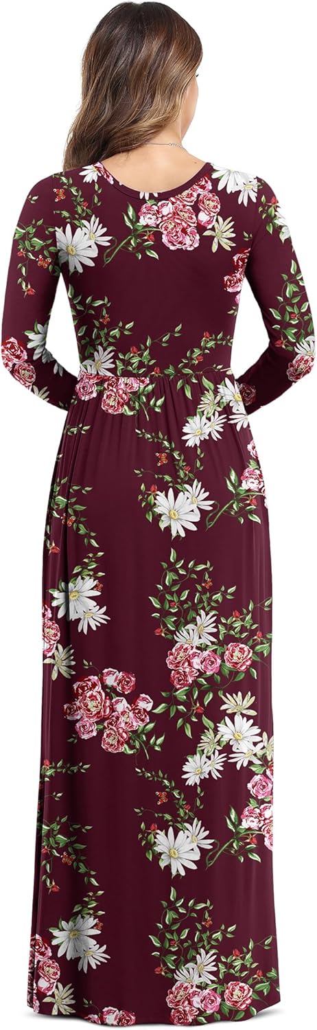 VIISHOW Women's Long Sleeve Loose Plain Maxi Dresses Casual Long Dresses with Pockets - Image 4