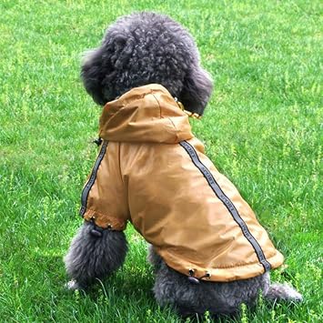 Indy Mall Reflective Fleece Lined Raincoat Jacket Poncho for Small Dog Pet Clothes S Yellow