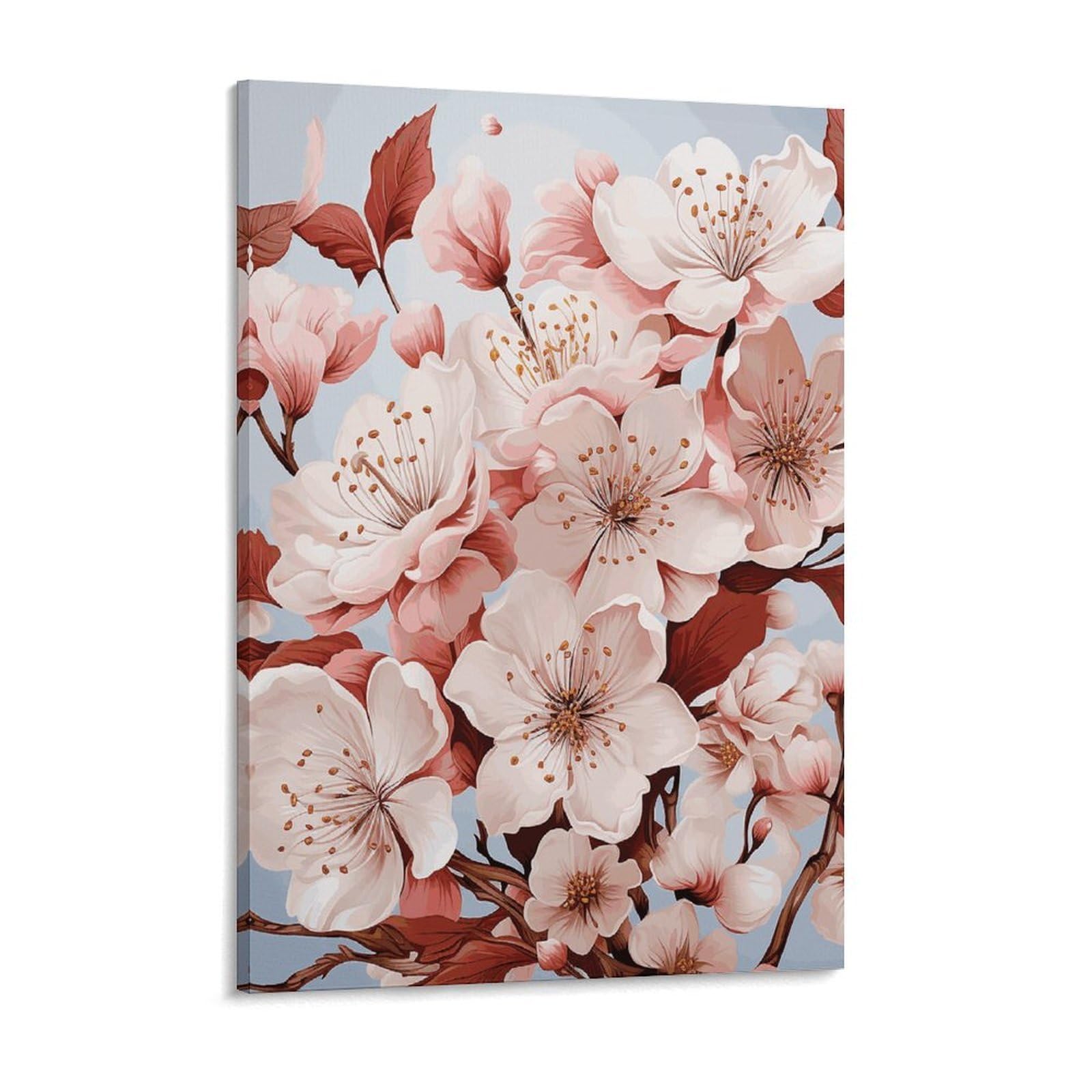Cherry Blossoms Canvas Wall Art for Bedroom 18x24inch Canvas Prints Artwork for Walls Modern Picture Artwork Painting for Living Room Aesthetic Wall Paintings for Bathroom Kitchen Office Deco