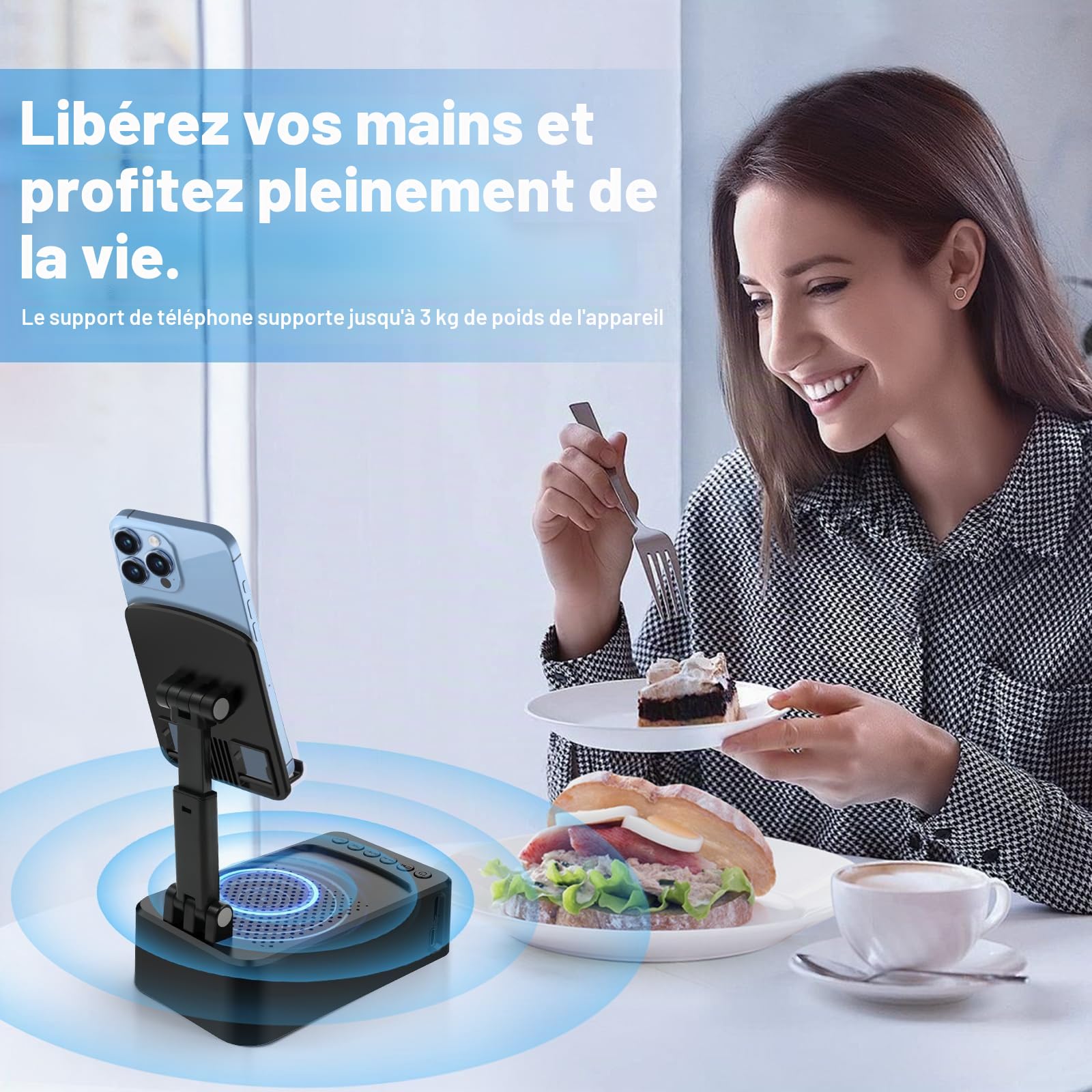 ZOOI Cadeau Homme Original Utile, Cadeau Anniversaire Homme, Cadea u Papa, Gadgets pour Homm e, Cadeaux de Noël Originaux Homm e, Idee Cadea u Homm e Noel, Enceinte Bluetooth Support Telephone