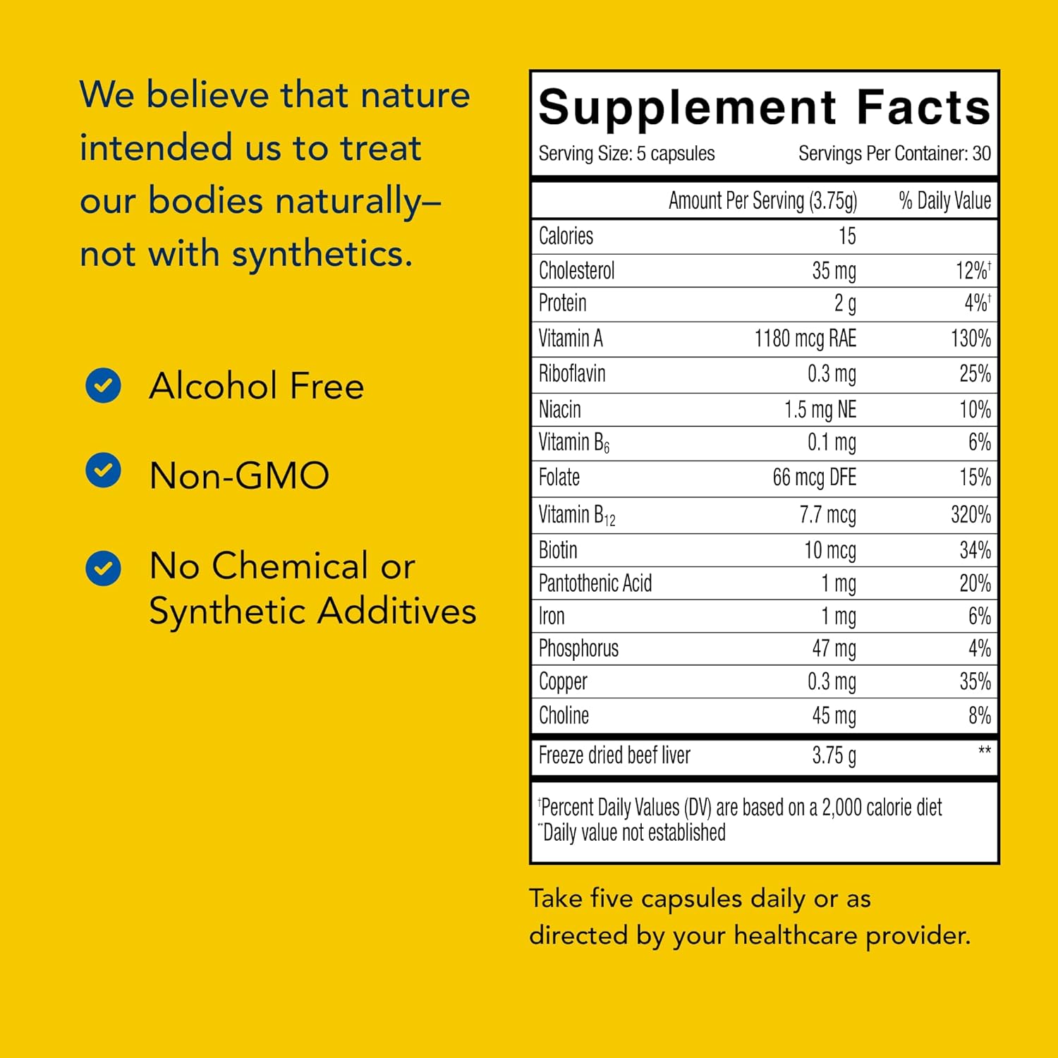 NORTH AMERICAN HERB & SPICE PurelyLiver - 150 Capsules, Pack of 2 - 100% Grass-Fed, Finished New Zealand Beef with Vitamin A, B12 & Iron - 60 Total Servings