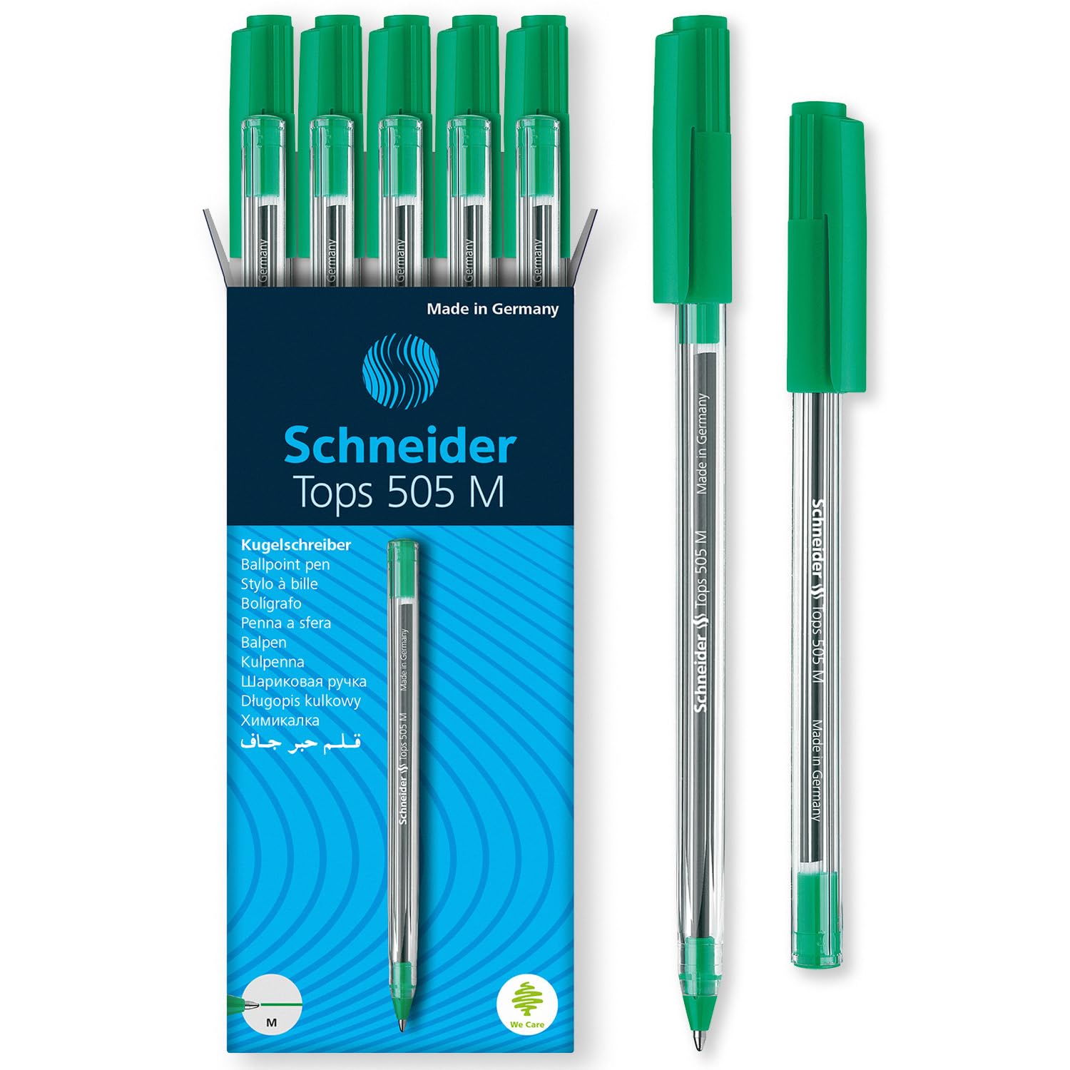 Schneider Tops 505 Ballpoint Pen Medium 0.5mm Green Ink Pack of 20