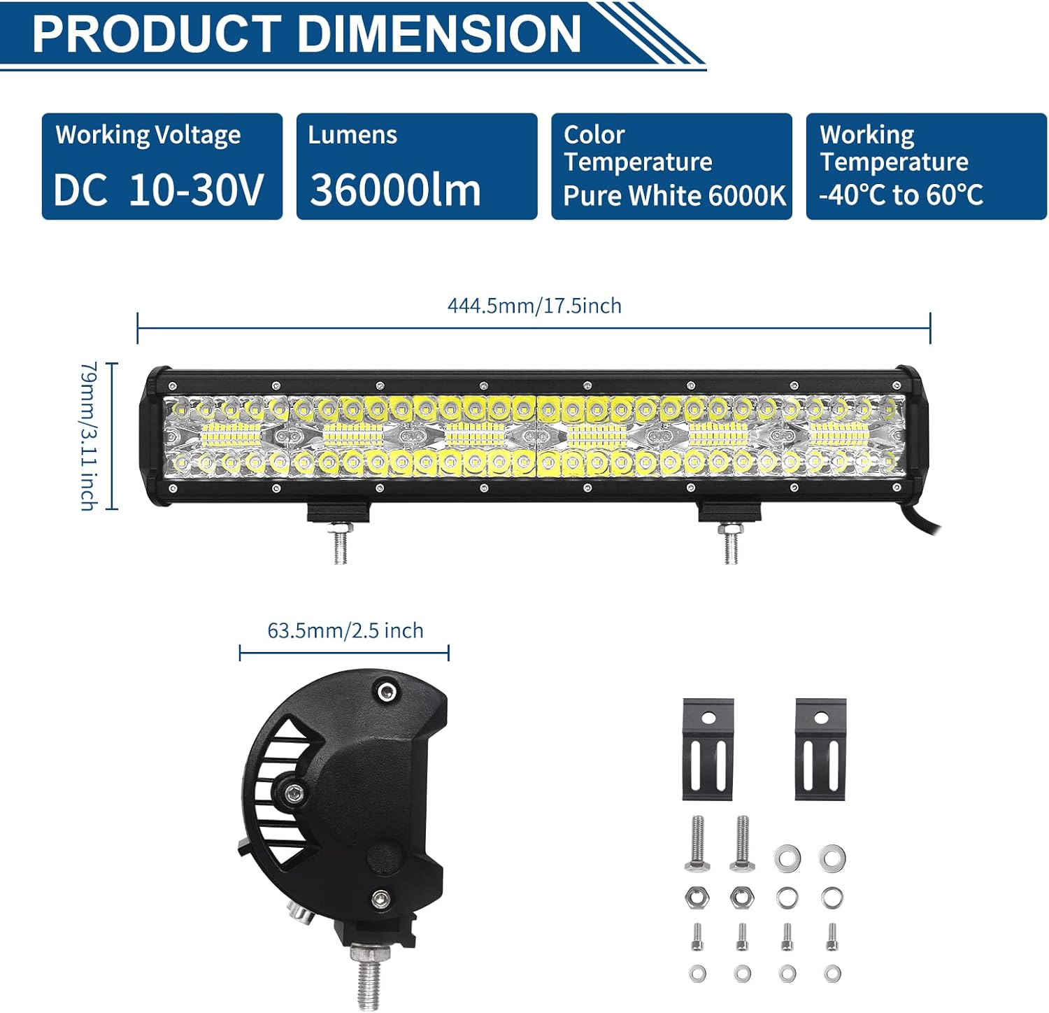 LED munkalámpa részletei és szerkezete