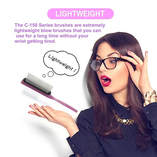 Miniatura 4 de VESS Cepillo de pelo soplado y peinado tipo redondo ancho de 9 filas ligero fabricado en Japón C-150 rosa parpadeo