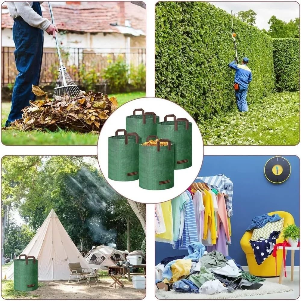 Gartenmüllsack, wasserdichter PP-Beutel, Baumzweige, Verschiedene Gegenstände, Unkraut, gefallene Blätter, Aufbewahrungstasche Gartenabfallsack gartenwerkzeug(200L 65X60CM)