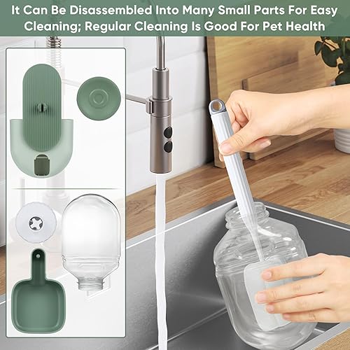 Miniatura 7 de Dispensador de agua automático colgante de 28 onzas, botella de agua de conejo, conejillo de indias, hurón para jaula, adecuado para cachorros de