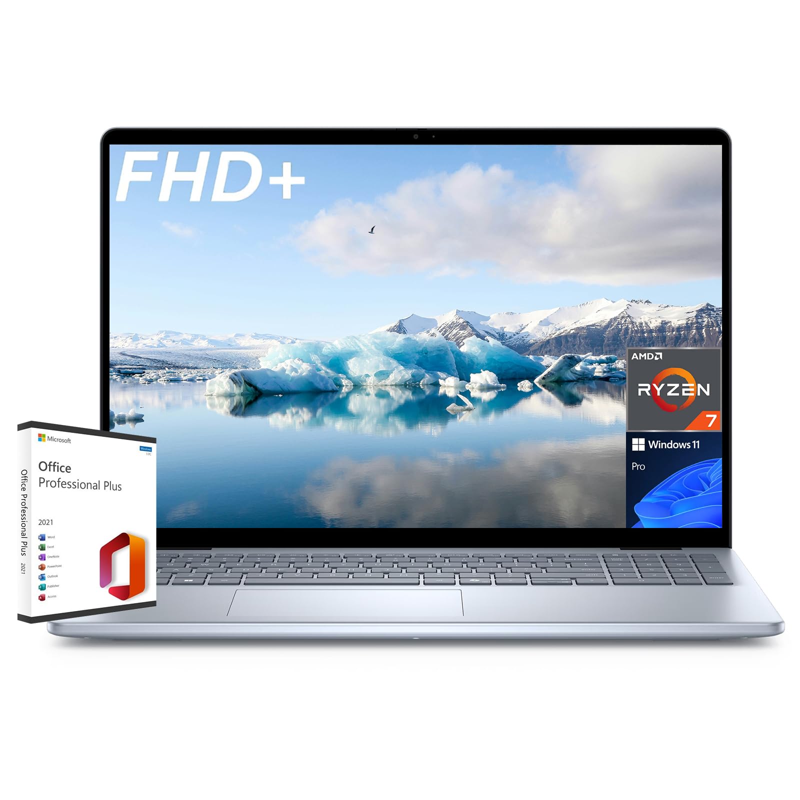 Dell Inspiron 16 Business Laptop, 16" FHD+ Display, AMD Ryzen 7-8840U(8-Core), 32GB DDR5, 1TB SSD, FHD Webcam, Backlit Keyboard, Wi-Fi 6E, Windows 11 Pro, with Microsoft Office Lifetime License