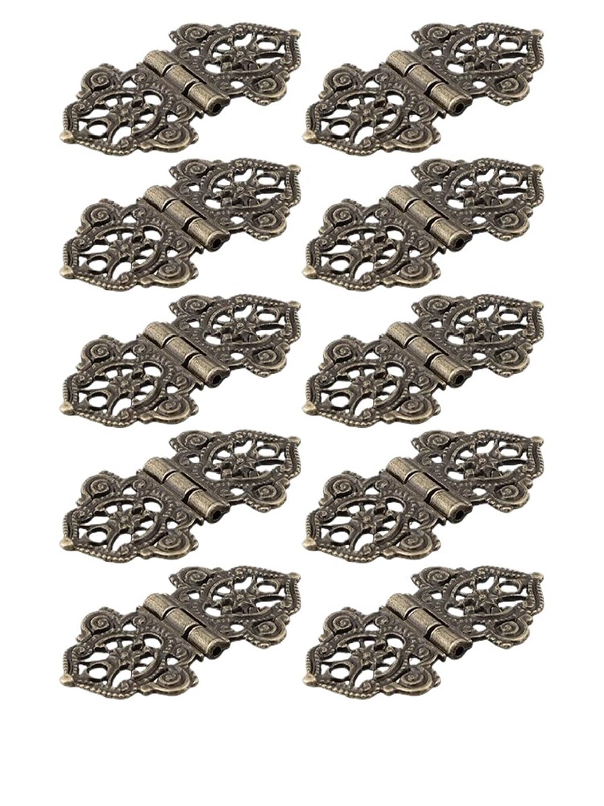 10pcs Furniture Box Hinge Decorative Hinges Zinc Alloy