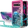 Silverback for Samsung Galaxy S10 Plus Case, Moving Liquid Holographic Glitter Case with Ring Stand, Girls Women Bling Diamond Slim Protective Case for Galaxy S10 - Purple