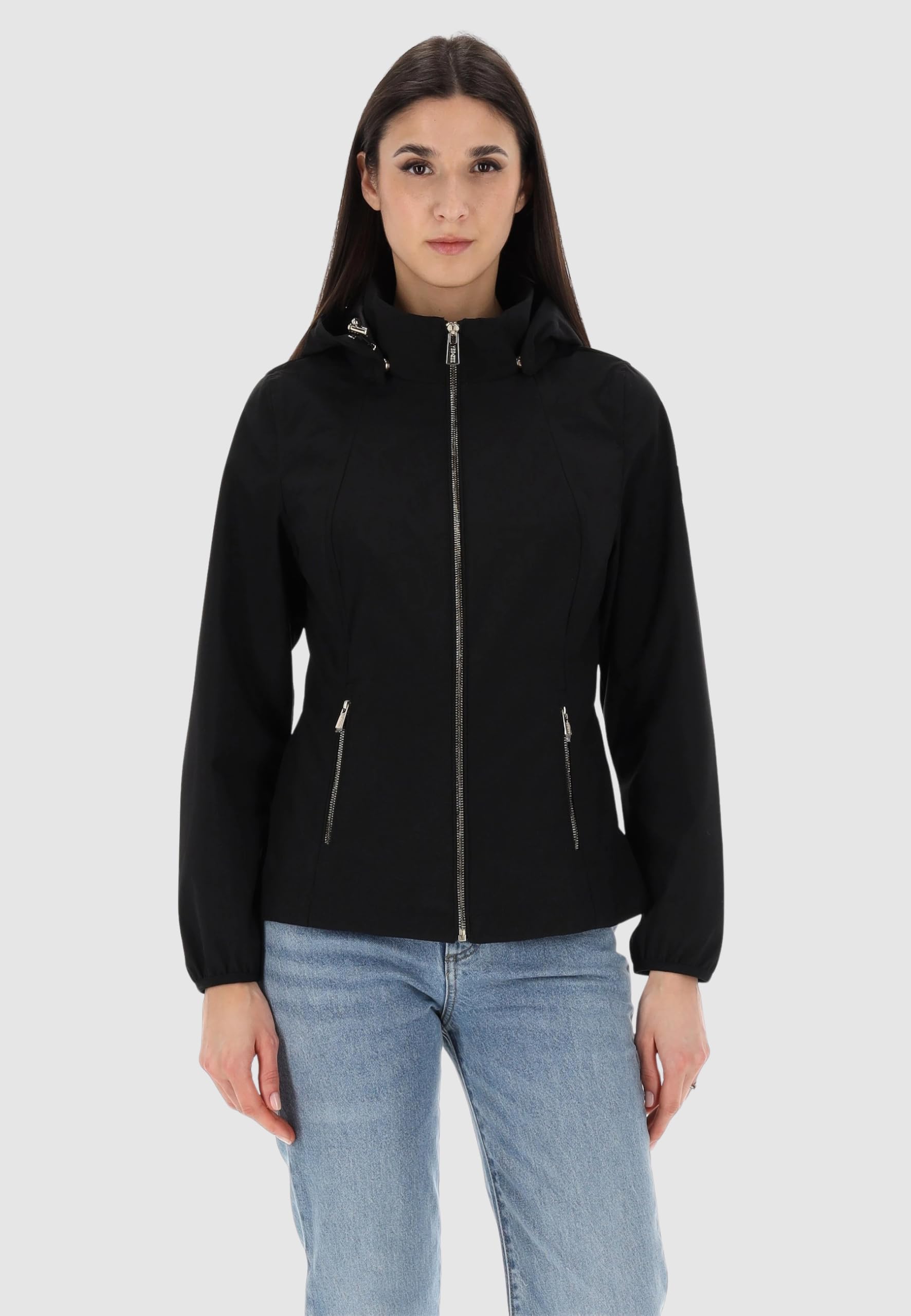 Yes Zee GIUBBINO GIACCA GIUBBOTTO SOFTSHELL DONNA CAPPUCCIO AMOVIBILE J421/M400