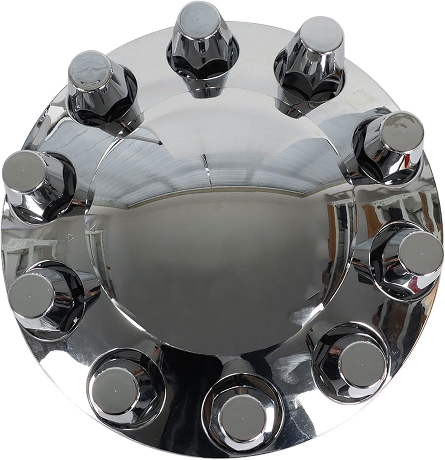 2 Front 4 Rear Semi Truck Hub Cover Wheel Axle Covers Front and Rear Chrome Plastic with 33mm Lug Nut Covers