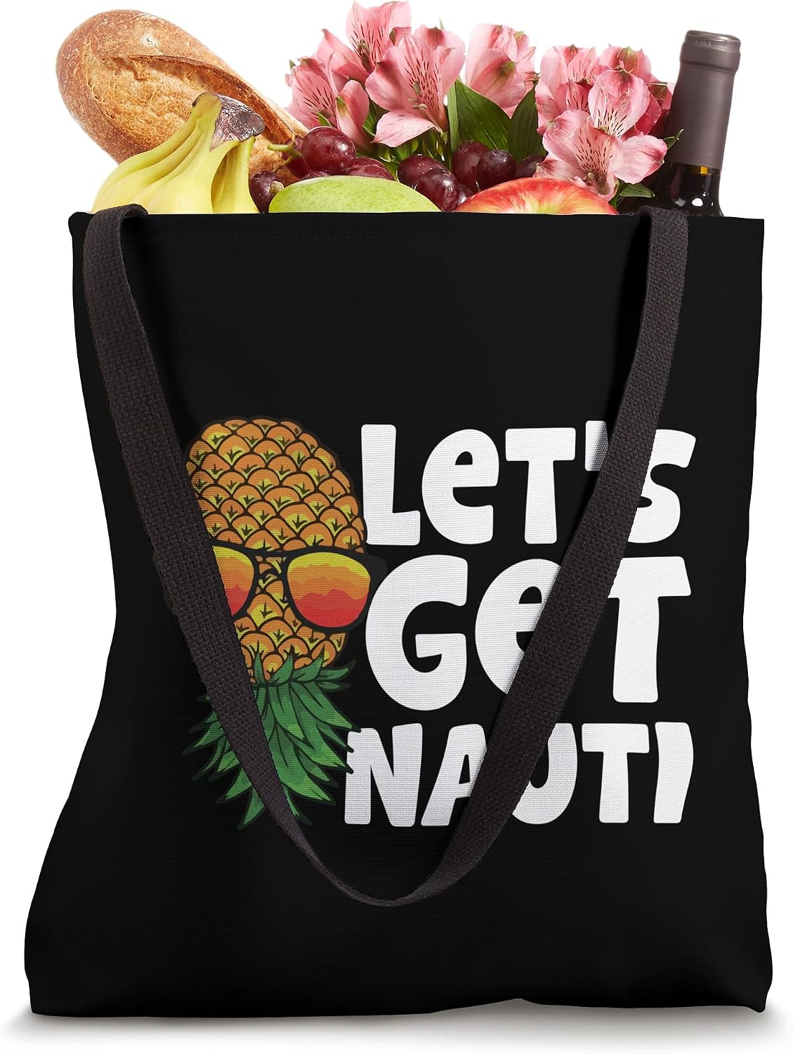 Let's Get Nauti Upside Down Pineapple Swingers Cruise Ship Tote Bag
