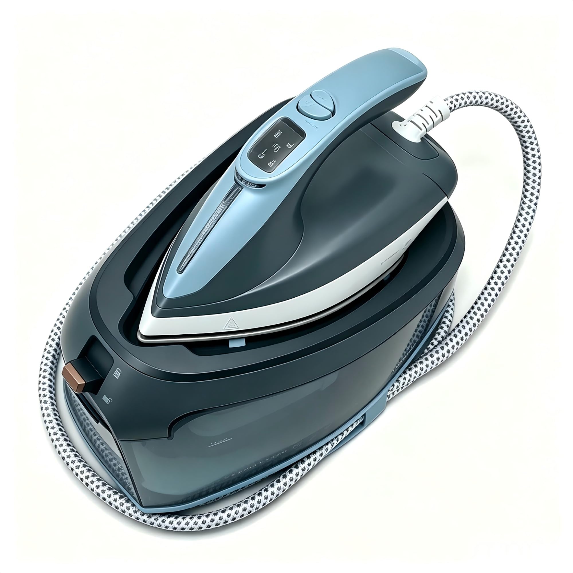 Ręczne żelazko parowe o mocy 2600 W, wisząca butelka o pojemności 1500 ml, ciśnieniowa elektryczna parownica do ubrań do użytku domowego(Lakeblue)