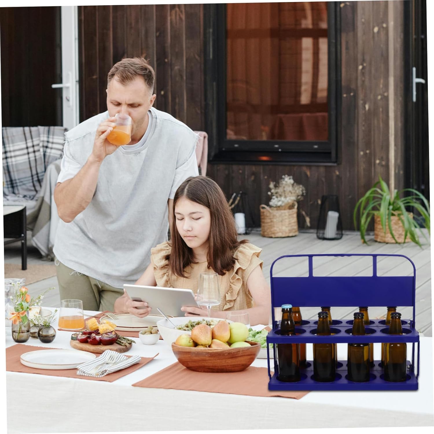 Ciieeo Foldable Plastic Drink Carrier Handle for Bars and Restaurants Cups Capacity Beverage Holder Reusable Beer Bottle Container