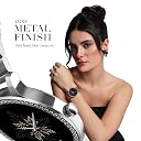 Noise Diva Araya Smartwatch for Women with AMOLED Display (850 Nits), 60 Precision-Set Crystals, Cycle Tracking, Skin Temperature, SOS with Live Location, 100+ Watch Faces - Iconic Silver gallery image