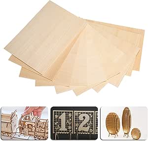 Foglio Di Compensato Di Tiglio Foglio Di Legno 10x10cm - Foto 7