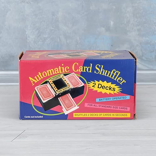 Miniatura 5 de FEIERYA Barajador de cartas de 2 barajas, funciona con pilas para UNO, Phase10, Texas Hold'em, Poker, juegos de cartas caseras, blackjack, juego de