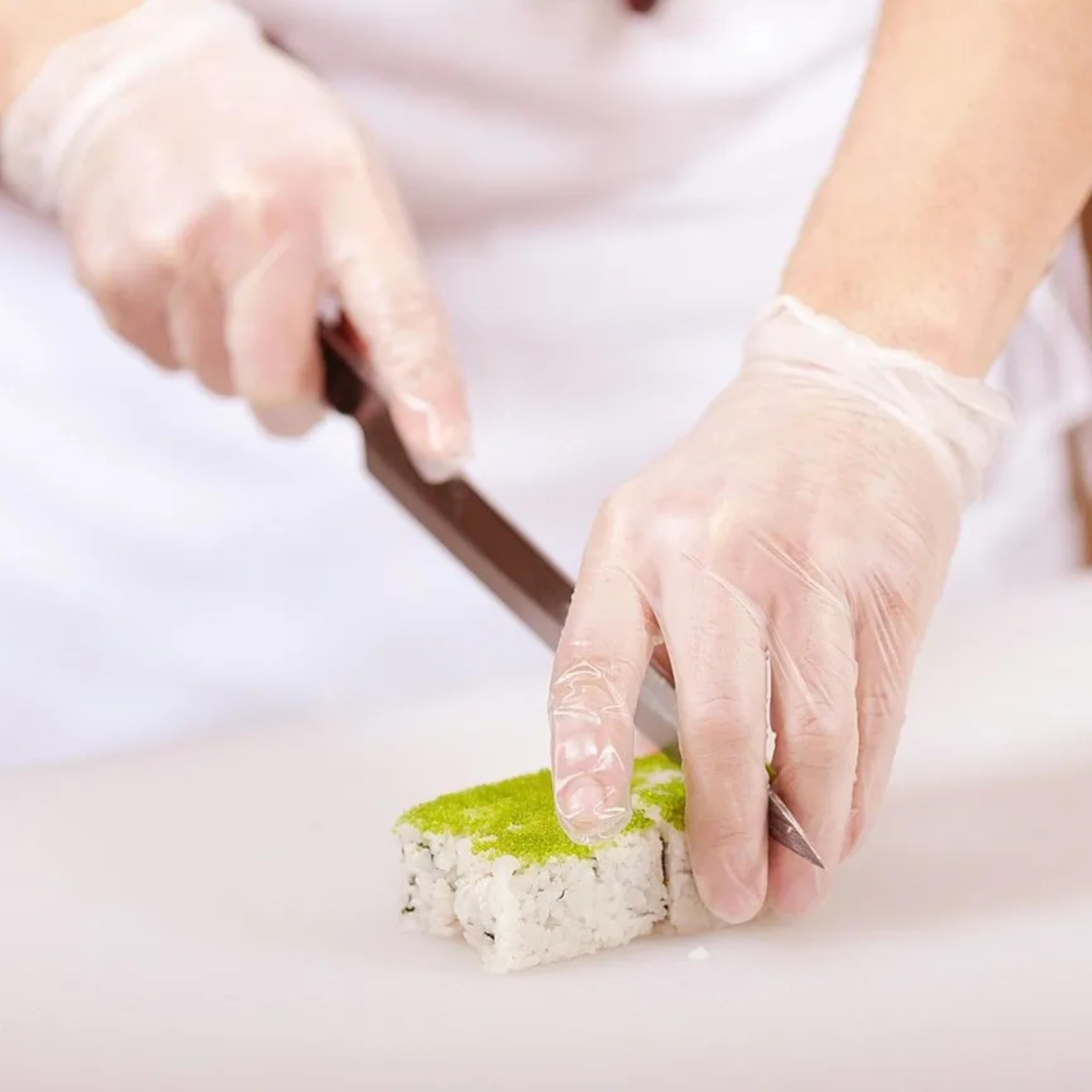 Bottari Guanti Monouso in TPE Senza Polvere, 100 Pezzi, Resistenti per Pulizia, Alimenti, Giardinaggio, Bricolage e Casa