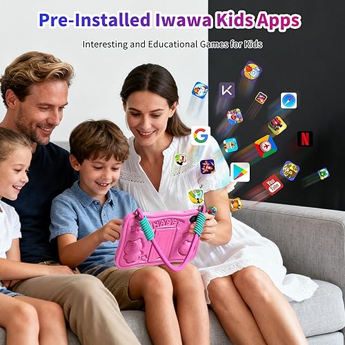 Miniatura 4 de NEWISION Tablet de 10 pulgadas para niños, Android 15 Tablet educativa con cordón, almacenamiento de 32 GB, pantalla HD IPS, WiFi, cámara dual,