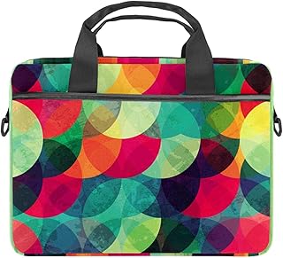 Colorato Cerchio Modello Senza Soluzione Di Continuità Borsa Del Computer Portatile Borsa Messenger Piccolo Laptop Tote Borse Valigetta Borse A Tracolla Del Computer 13-14.5In per Uomini Donne