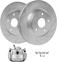 Vista 65 de Detroit Axle - Rotores de freno delantero para Chrysler 300 Dodge Charger Challenger Magnum, reemplazo de rotores de freno de disco: rotor delantero